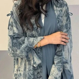 Abaya Kimono élégante avec dégradé bleu