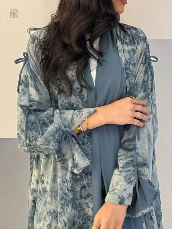 Abaya Kimono élégante avec dégradé bleu