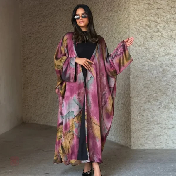 kimono-abaya-ouvert-rose-1 Kimono Abaya Ouvert Rose
