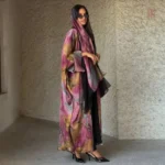 Abaya ouverte en rose