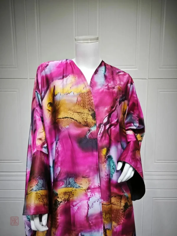 Robe de style kimono rose