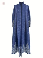 Kimono Bleu Élégant en plissé