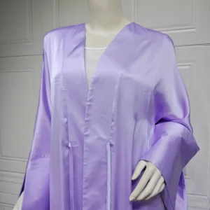 Abaya Kimono Élégante en Satin Violet