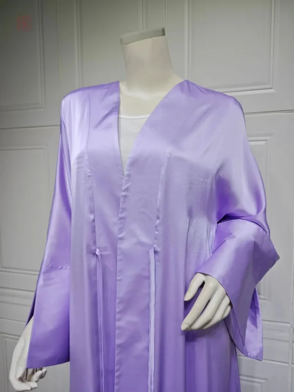 Abaya Kimono Élégante en Satin Violet