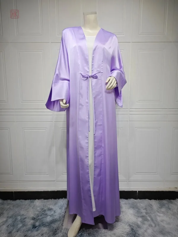 Vêtement Long Violet Chic en Satin