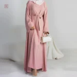 Kimono Abaya Rose avec Robe élégante