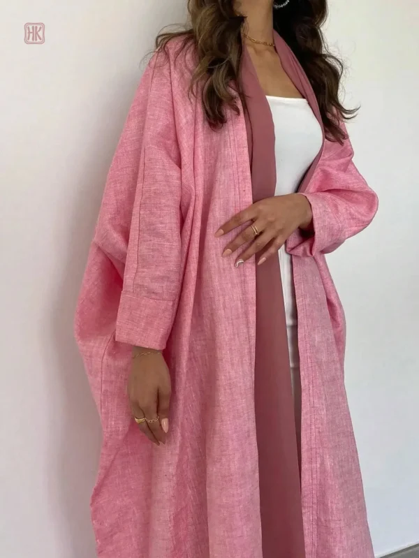 Kimono féminin en rose, style casual chic