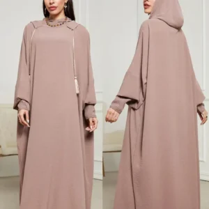 Abaya Kimono rose, style épuré et contemporain