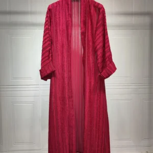 Abaya kimono rouge, style moderne et confortable