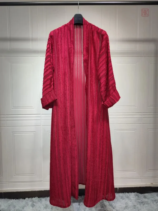 Abaya kimono rouge, style moderne et confortable