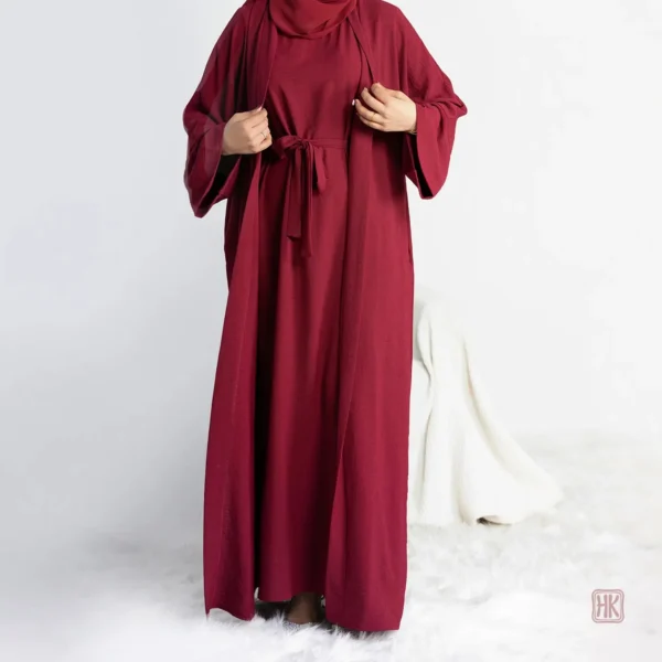 Abaya Kimono rouge, style moderne et chic