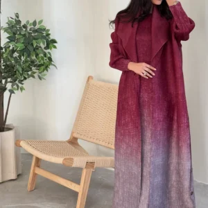 Abaya Rouge en dégradé élégant