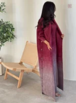 Abaya légère avec dégradé rouge