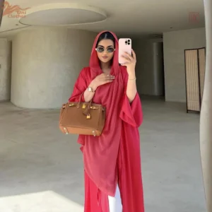 Kimono Abaya Rouge Éclatant