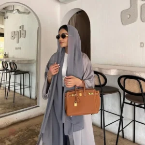 Abaya Kimono en satin, style moderne et chic
