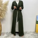 Abaya Kimono Vert Armé pour un style décontracté
