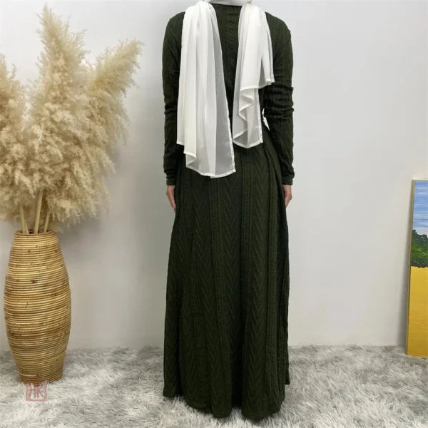 Abaya décontractée avec style kimono en vert