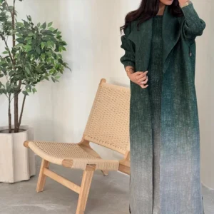 Kimono Abaya vert dégradé élégant pour femme