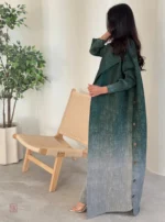 Abaya verte dégradée, parfait pour toutes les saisons