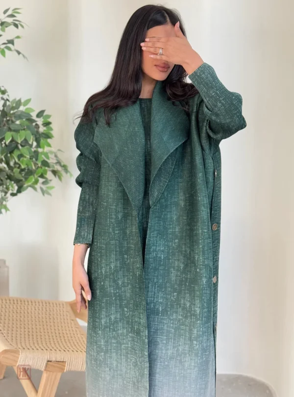 Vêtement d'extérieur kimono vert dégradé