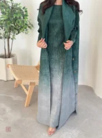 Kimono chic vert dégradé pour une tenue élégante