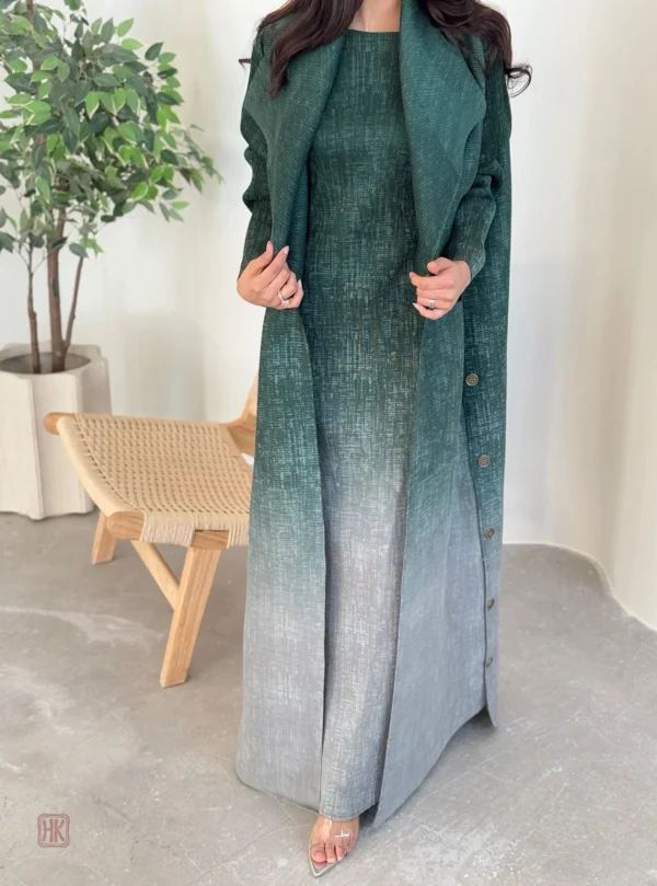 Kimono chic vert dégradé pour une tenue élégante