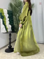 Kimono transparent vert pour une allure élégante