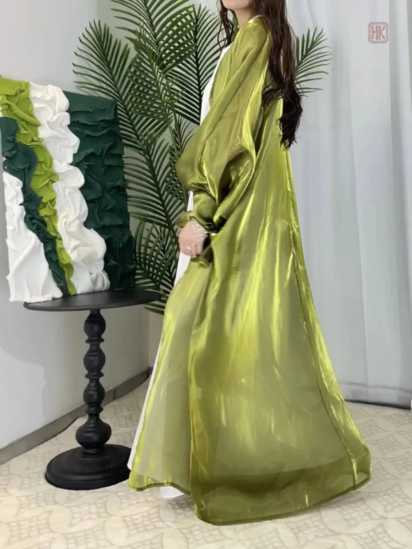 Kimono transparent vert pour une allure élégante