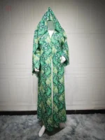 Abaya élégante, teinte verte raffinée