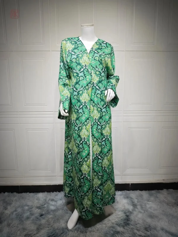 Mode féminine : abaya vert chic