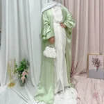 Kimono Abaya Vert Tendre élégant et léger