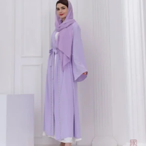 Kimono Abaya Violet à Perles