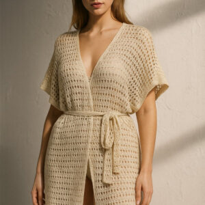 Kimono minimaliste beige bohème