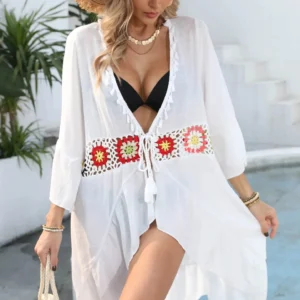 Vêtement léger en style bohème, couleur blanche
