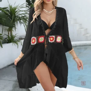 Kimono Femme Noir au style Bohème