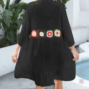 Vêtement féminin : Kimono Noir Épuré