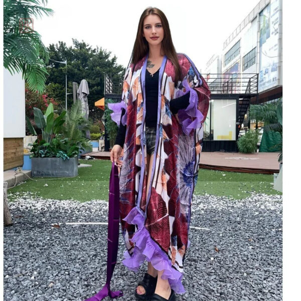 Kimono léger à motifs, parfait pour l'été