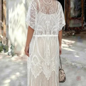Kimono léger blanc pour un style décontracté