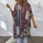 Kimono aérien violet, parfait pour un look décontracté
