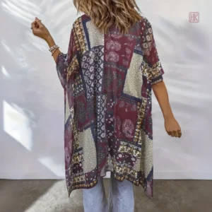 Kimono aérien violet, parfait pour un look décontracté
