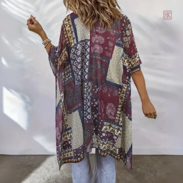 Kimono aérien violet, parfait pour un look décontracté