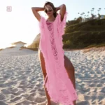 Kimono Boho Rose ajouré en style bohème
