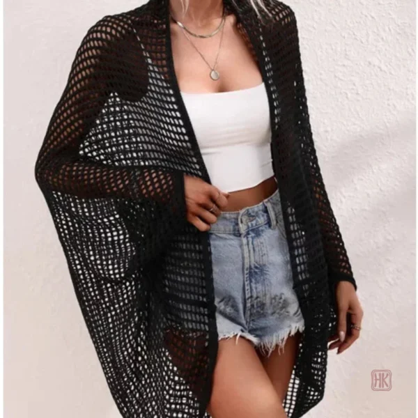Veste kimono boho en tricot léger et élégant
