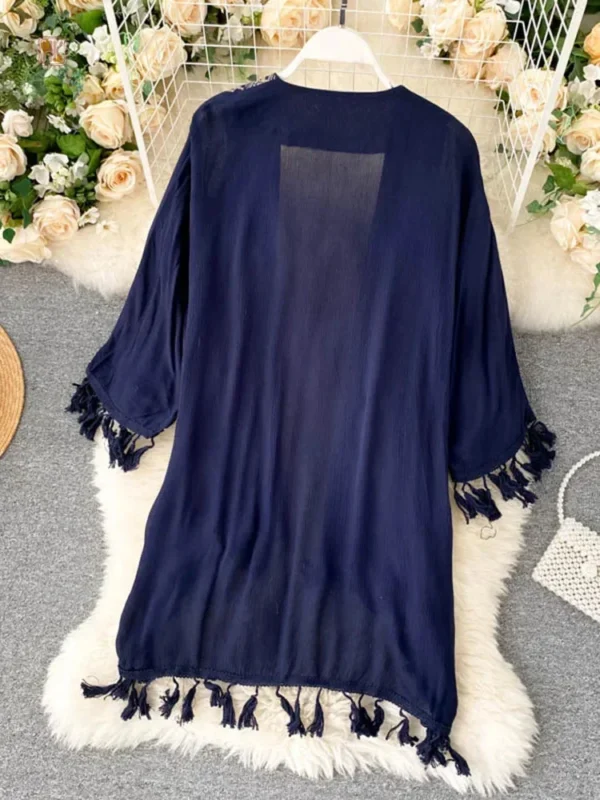 Veste kimono femme aux motifs traditionnels