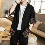 Kimono Cardigan Homme Mi Long élégant pour un style décontracté