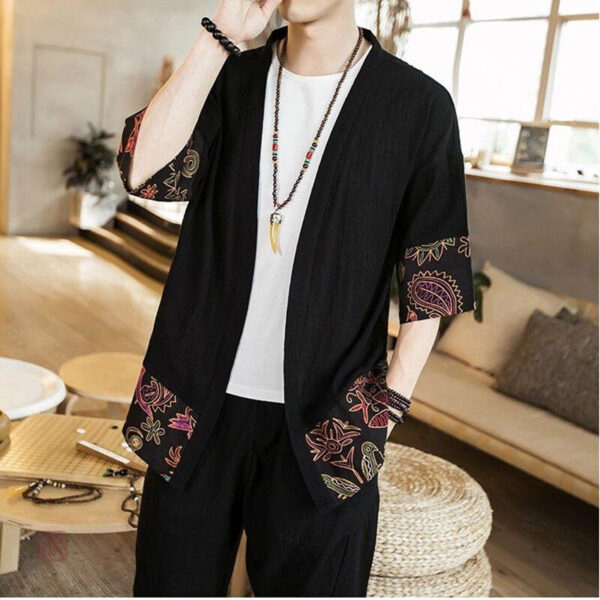 kimono-cardigan-homme-mi-long-1 Kimono Cardigan Homme Mi Long élégant pour un style décontracté