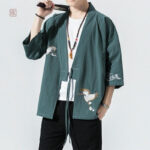 Kimono traditionnel pour homme, style cardigan japonais