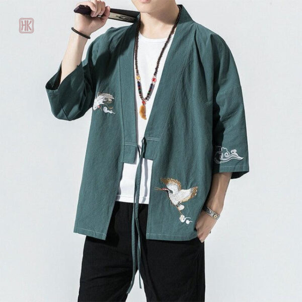 kimono-cardigan-japonais-traditionnel-1 Kimono traditionnel pour homme, style cardigan japonais