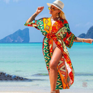 Vêtement d'extérieur féminin, style kimono coloré