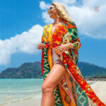 Veste kimono femme aux couleurs éclatantes
